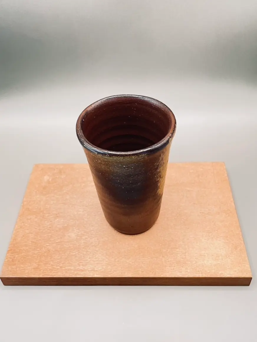 Bizen-yaki Free Cup: Deep Iron and Scorched Earth - view 2