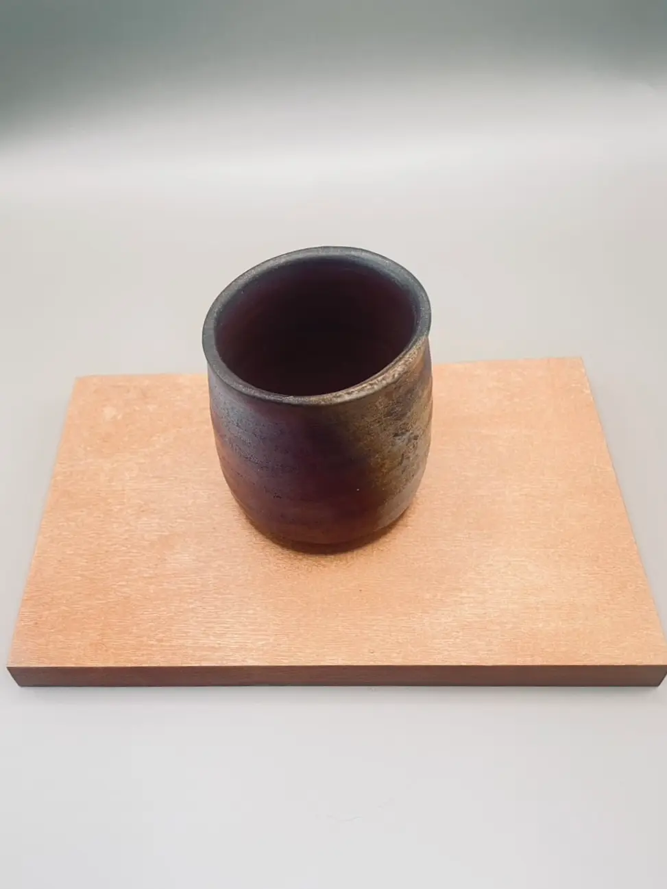 Bizen-yaki Tea Cup: Crimson Fire and Iron Earth - view 2