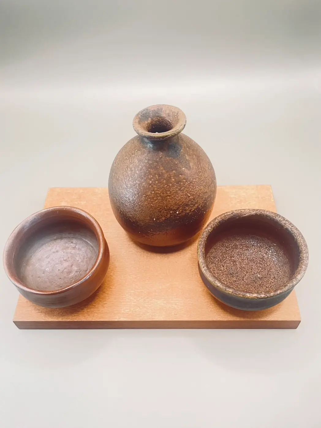 Bizen-yaki Sake Set: Earthy Texture and Deep Bronze - view 2