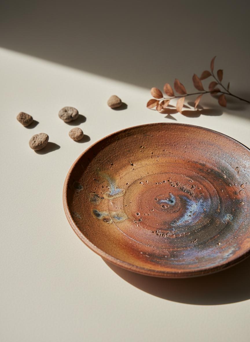 Bizen-yaki Plate: Natural Canvas